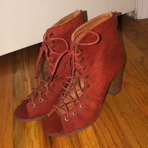 Charlotte Russe Lace-Up Booties